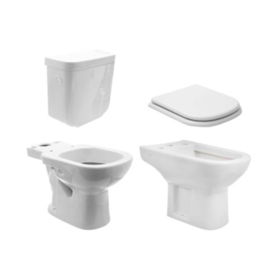 Combo Ferrum Bari Inodoro Largo + Mochila + Bidet + Tapa