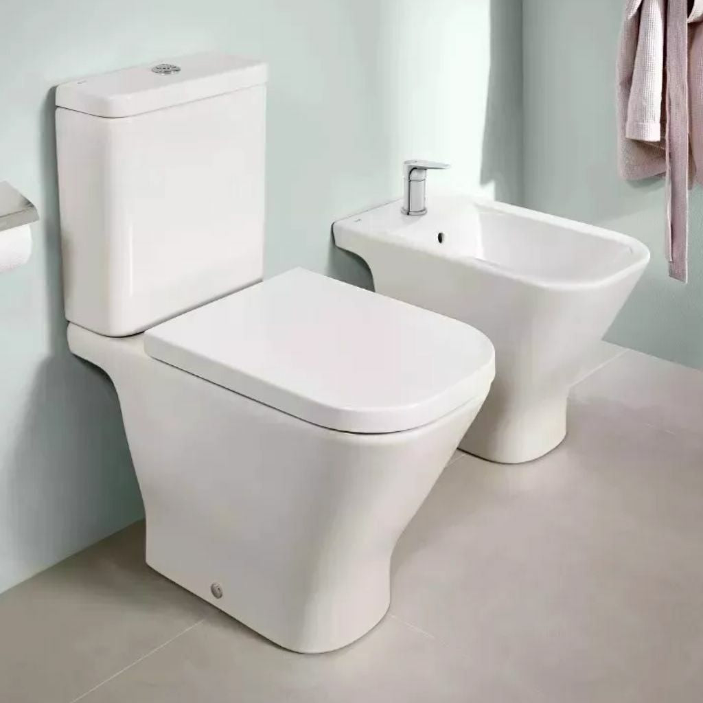 Combo Roca The Gap Inodoro Largo + Depósito Dual + Bidet + Tapa