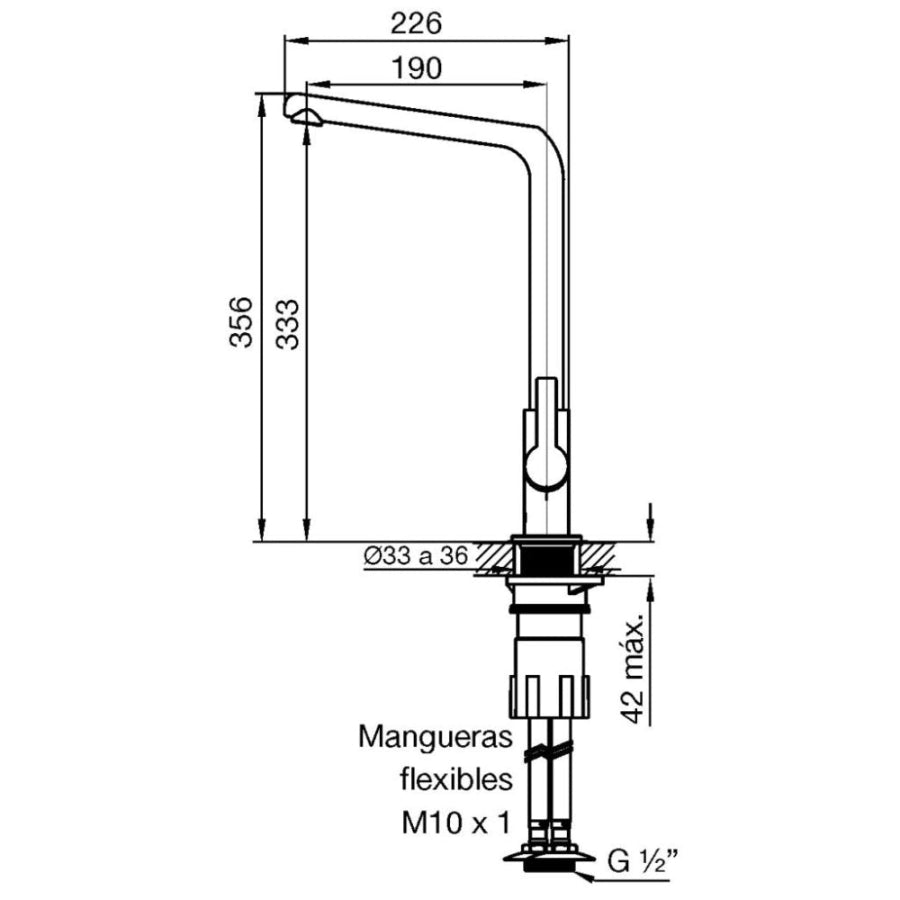 Griferia de Cocina Monocomando FV (0411.04/N2)