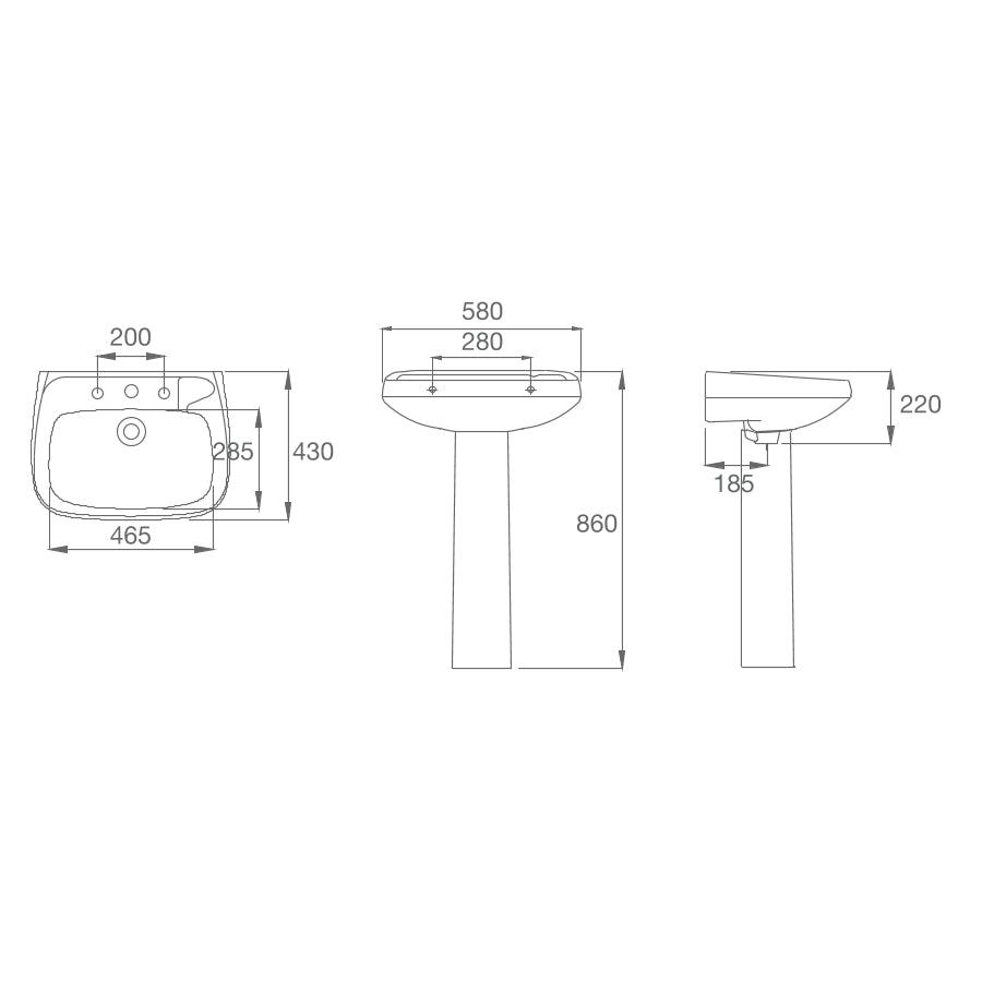 Lavatorio Roca Monaco (Sin Columna)(1060030001202)