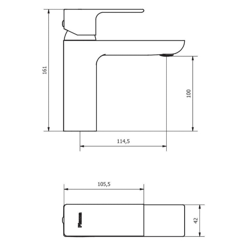 Grifería de Lavatorio Piazza Arq Negra (10400NE)