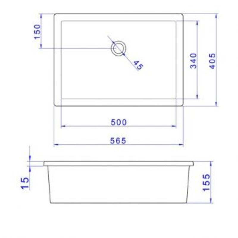 Bacha de Apoyo Deca Rectangular 56X40 (L.1061.17)