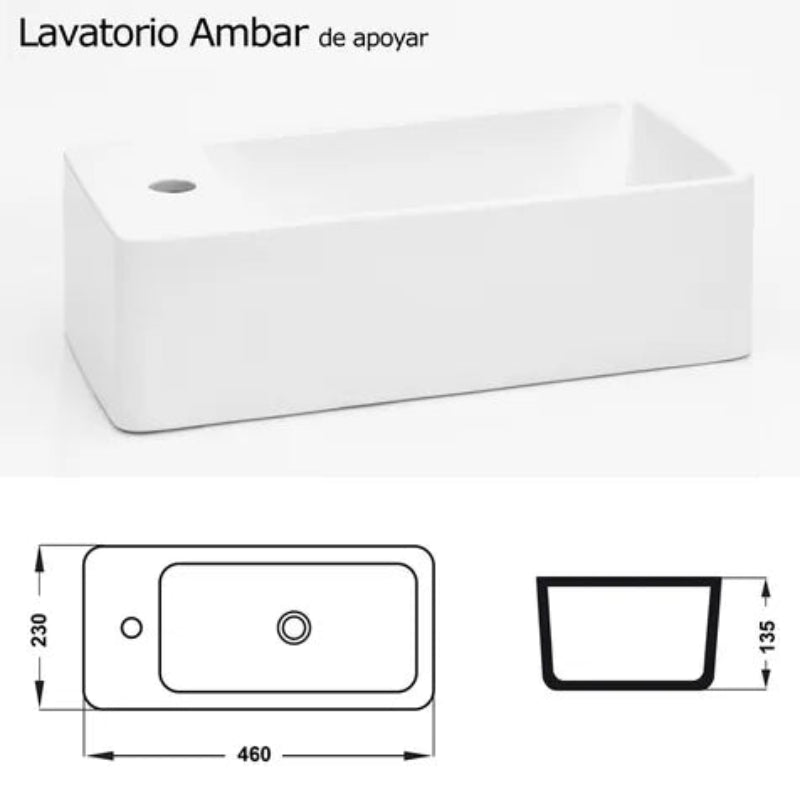 Bacha de apoyar Cordenons Ámbar 1 AG (L1AMC-BL)