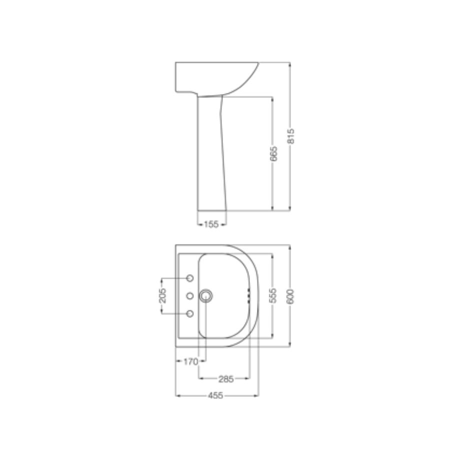 Columna de Lavatorio Ferrum Bari (Sin Lavatorio) (CKC-B)