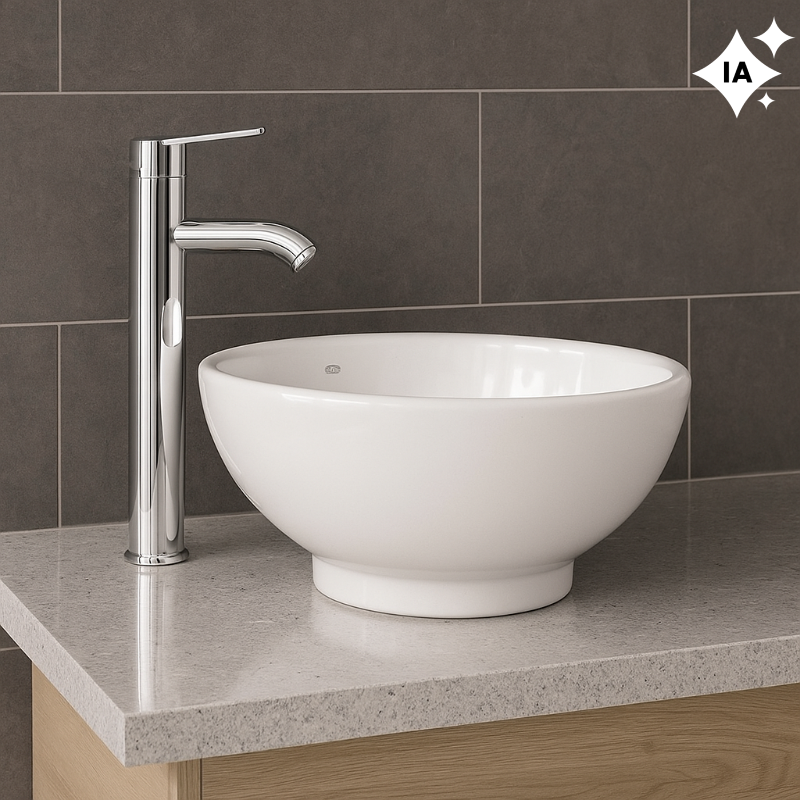 Combo Bacha Deca Oval (L.155.17) + Grifería de Lavatorio Alto (10017)