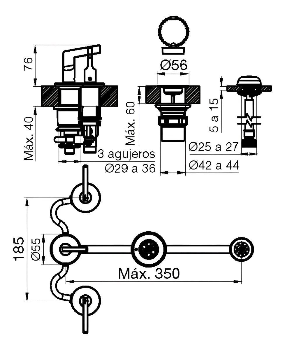 Griferia de bidet FV Arrayan (0295/h6)