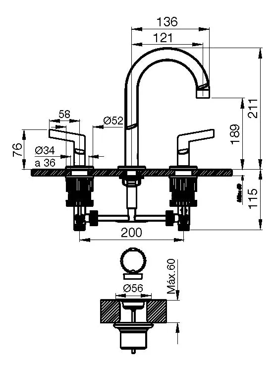 Griferia de Lavatorio FV Arrayan (0207/H6)