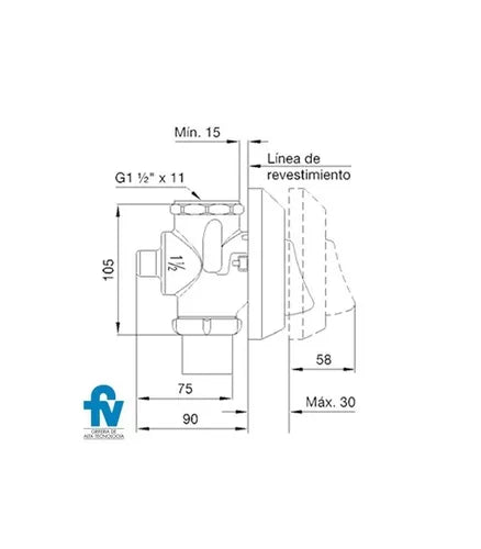 Combo Válvula Descarga + Tecla Doble Inodoro fv (368.04 + 368.01)