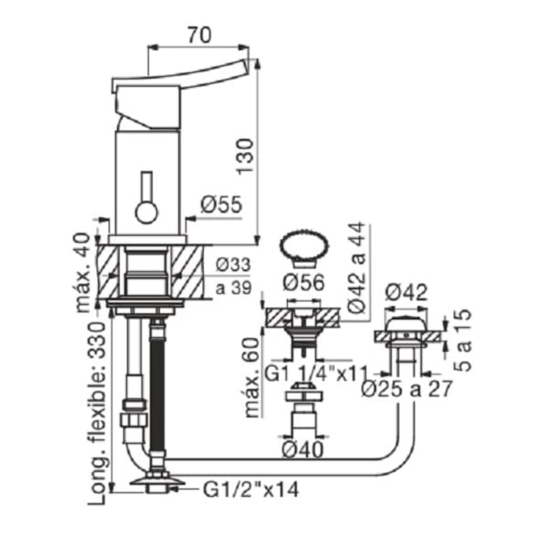 Griferia de Bidet Monocomando FV Libby (0189/39)