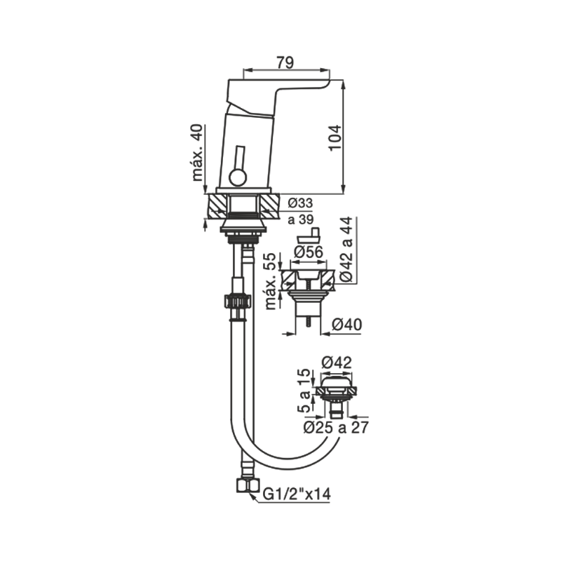 Grifería De Bidet Monocomando FV Puelo (0189/B5)