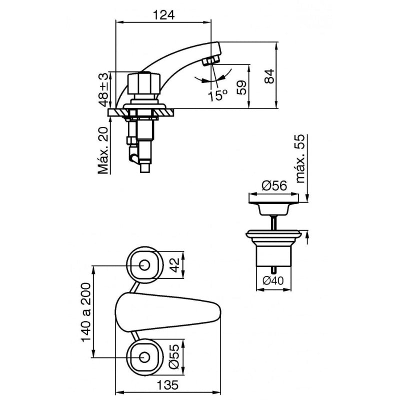 Griferia de Lavatorio FV Arizona Plus (0207/B1P)