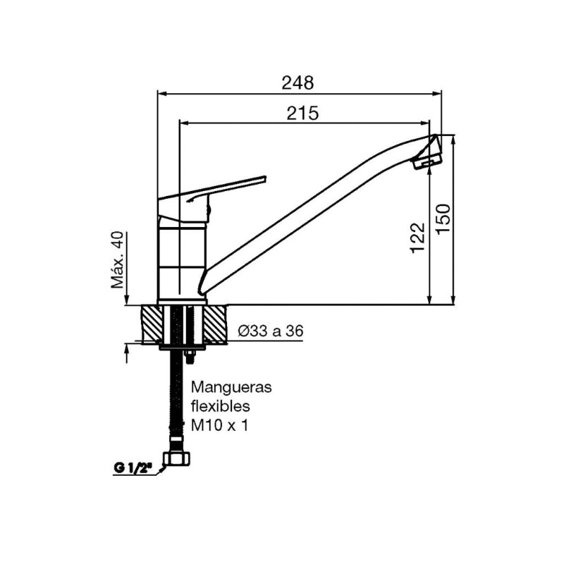 Grifería de Cocina Monocomando FV Compacta (0411.01/M4)