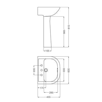 Lavatorio Ferrum Bari (Sin Columna) (LKM1) (LKM3)