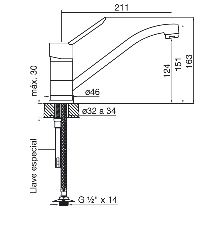 Griferia de Cocina Monocomando FV Newport (0411.01/B2)