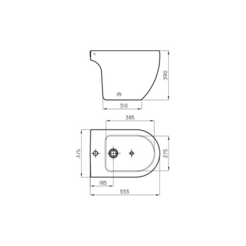 Bidet de 1 Agujero Ferrum Fontana (BOA1J)
