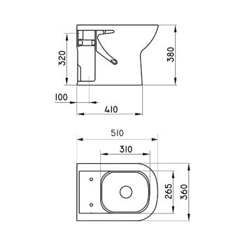 Inodoro Corto Ferrum Bari (IKCM)